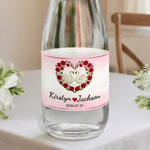 Personalised Heart-Shaped Swan Water Bottle Label Sticker with Birth Flower Set of 20 Engagement Bridal Shower Party Gift for Couple