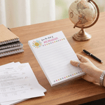 Personalized Colorful Dot Sun Notepad with Text Teacher's Day Appreciation School Season Gift for Teacher
