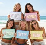 Personalised Multicolour Floral Name Transparent Beach Bag with Name Swimming Pool Use Summer Holiday Bride Party Gift for Bridesmaid Girl