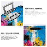 Personalised Graffiti Oil Painting Style Pet Photo Luggage Cover with Name Fits 18-32 Inches Suitcase Travel Accessory Birthday Gift for Travel Lover