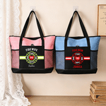 Personalised Firefighting Theme Large Capacity Oxford Tote Bag with Name Birthday Anniversary Gift for Firefighters Family