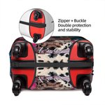 Personalised Graffiti Oil Painting Style Pet Photo Luggage Cover with Name Fits 18-32 Inches Suitcase Travel Accessory Birthday Gift for Travel Lover