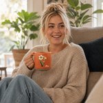 Personalised Pearl Effect Birth Flower 12 oz Ceramic Coffee Mug with Handle and Name Daily Use Birthday Gift for Women