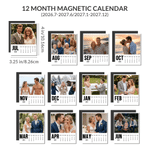 Personalized 12 Photos 2026 2027 Calendar Fridge Magnet Home Decor Memorial Anniversary Birthday Gift for Couple Pet Lovers