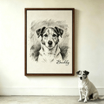 Ritratto personalizzato dell'animale domestico Foto Schizzo Stampa su tela Arte da parete Soggiorno Home Decor Nave da USA Regalo di compleanno in memoria per gli amanti degli animali domestici