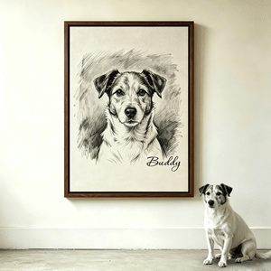 Personalised Pet Portrait Photo Sketch Canvas Print Wall Art Living Room Home Decor Ship from USA Birthday Memorial Gift for Pet Lovers