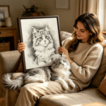 Ritratto personalizzato dell'animale domestico Foto Schizzo Stampa su tela Arte da parete Soggiorno Home Decor Nave da USA Regalo di compleanno in memoria per gli amanti degli animali domestici
