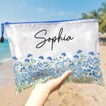 Personalised Birth Flower Waterproof Large Capacity Pool Beach Bag with Name Daily Use Birthday Summer Vocation Party Gift for Women