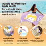 Serviette de plage personnalisé avec nom et numéro- Cadeau d'été pour les amoureux du basket-ball