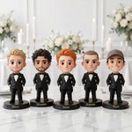 Gepersonaliseerd Bruidsjonkers Foto 3D Beeldje Ornament met Tekst Bureaudecor Bruiloft Enkel Feest Cadeau voor Bruidsjonkers