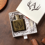 Personalized Engraved Monogram Sandalwood Lighter Kit with Initial Name and Box Daily Use Wedding Birthday Gift for Men Groomsmen