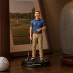 Personalised Photo into 3D Golf Character Figurine Ornament with Text Desktop Decor Birthday Team Gift for Golf Lover