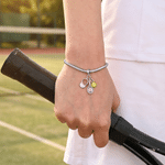 Personalised Tennis Racket Ball Cap Adjustable Snake Bracelet with Name Tennis Match Birthday Gift for Tennis Lover
