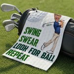 Asciugamano sportivo in cialda superassorbente con nome e clip da appendere per attività all'aperto Regalo di compleanno per la festa del papà per gli amanti del golf