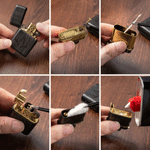 Personalized Engraved Monogram Sandalwood Lighter Kit with Initial Name and Box Daily Use Wedding Birthday Gift for Men Groomsmen