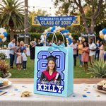 Personalized Graduation Elegant Bow Lightweight Colorful Gift Bag with Photo and Name 2026 Graduation Party  Celebration Gifts for Graduates
