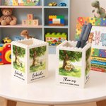 Personalized Building Blocks Brick Classic Winnie the Pooh Large Capacity Pencil Holder Desk Decor Back to School Birthday Gift for Children