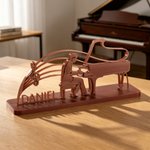 Personalised 3D Printed Multicolor Piano Silhouette Ornament with Name Home Decor Father's Day Music Festival Gift for Music Teacher Piano Lover