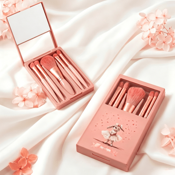 Set di pennelli per il trucco personalizzato con nome e specchio Regalo di compleanno per gli amanti del balletto