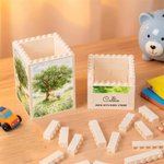 Personalized Building Blocks Brick Classic Winnie the Pooh Large Capacity Pencil Holder Desk Decor Back to School Birthday Gift for Children
