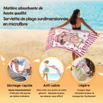Serviette de plage personnalisée avec personnage de dessin animé et texte - Cadeau d'anniversaire pour les enfants amis et famille