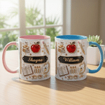 Gepersonaliseerd Lesplan Appel Kristallijn Glinsterende Effect 11 oz 15 oz Keramische Mok met Naam Dagelijks Gebruik Lerarendag Verjaardagscadeau voor leraren