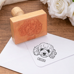 Personalized Pet Face Photo Wooden Rubber Stamp with Text Wedding Napkin Invitation Envelope Decor Birthday Gift for Newlyweds Pet Lovers