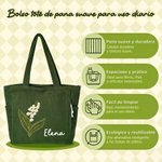 Bolso tote de pana personalizado con nombre y flor de nacimiento efecto punto gran capacidad regalo de cumpleaños y uso diario para mujeres y amigas