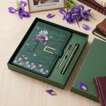 Personalised Crystal Birth Flower Bible Verses A5 PU Leather Notebook with Title and Name Daily Use Birthday Christian Gift for Family Bookworms