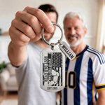 Personalised Soccer Basketball Sport National Flag Keychain with Title and Name Father's Day Game Day Gift for Dad Husband Grandpa