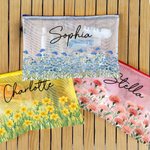 Personalised Birth Flower Waterproof Large Capacity Pool Beach Bag with Name Daily Use Birthday Summer Vocation Party Gift for Women