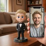 Gepersonaliseerd Bruidsjonkers Foto 3D Beeldje Ornament met Tekst Bureaudecor Bruiloft Enkel Feest Cadeau voor Bruidsjonkers