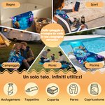 Telo mare personalizzato con nome e iniziale, tema piccolo diver, morbido e assorbente, ideale per mare - Regalo estivo per bambini