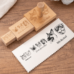 Personalized Pet Face Photo Wooden Rubber Stamp with Text Wedding Napkin Invitation Envelope Decor Birthday Gift for Newlyweds Pet Lovers