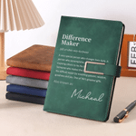 Personalizzato Difference Maker Taccuino in pelle PU A5 con nome Uso quotidiano in ufficio Apprezziamo il regalo per il collega Mentor Leader