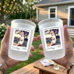 Gepersonaliseerde Vintage Foto Frosted Food-Grade Plastic Beker met Tekst en Titel Set van 10 Verjaardagsfeestje Cadeau voor Vrienden Familie
