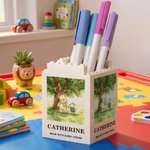 Personalized Building Blocks Brick Classic Winnie the Pooh Large Capacity Pencil Holder Desk Decor Back to School Birthday Gift for Children