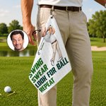 Asciugamano sportivo in cialda superassorbente con nome e clip da appendere per attività all'aperto Regalo di compleanno per la festa del papà per gli amanti del golf