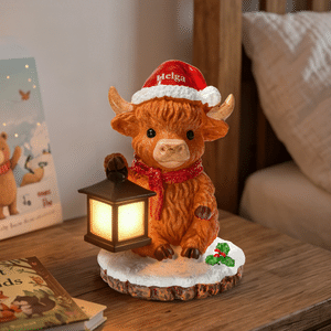 Personalised Cute Handmade Highland Cow Warm Glow Night Light with Name Home Decoration Birthday Anniversary Gift for Kids Highland Cow Lovers
