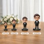 Gepersonaliseerd Bruidsjonkers Foto 3D Beeldje Ornament met Tekst Bureaudecor Bruiloft Enkel Feest Cadeau voor Bruidsjonkers