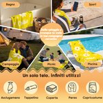 Telo mare personalizzato con margherita e nome, ad asciugatura rapida, morbido e sovradimensionato, perfetto per estate - Regalo per amici
