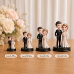 Personalized Cartoon Wedding Couple Photo 3D Figurine Ornament with Text Desk Decor Wedding Gift for Couple