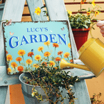 Personalised Birth Flower Butterfly Garden Metal Sign with Name Daily Use Birthday Gift for Garden Lover Family