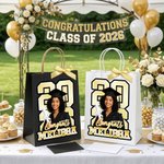 Personalized Graduation Elegant Bow Lightweight Colorful Gift Bag with Photo and Name 2026 Graduation Party  Celebration Gifts for Graduates