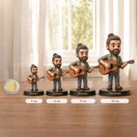 Gepersonaliseerd 3D fotobeeldje met standaard en tekst bureaudecoratie verjaardagscadeau voor gitaristen en muziekliefhebbers