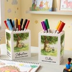 Personalized Building Blocks Brick Classic Winnie the Pooh Large Capacity Pencil Holder Desk Decor Back to School Birthday Gift for Children