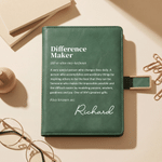 Personalizzato Difference Maker Taccuino in pelle PU A5 con nome Uso quotidiano in ufficio Apprezziamo il regalo per il collega Mentor Leader