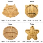 Set de Couverts en Bambou Personnalisé avec Motif Animal et Nom Qualité Alimentaire Cadeau Naissance Baptême Noël pour Bébé et Jeune Maman