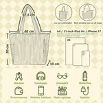 Gepersonaliseerde ruime totebag met cartoonfiguur geboortebloemenboeket en naam ideaal voor reizen dagelijks gebruik en cadeau voor vrouwen