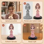 Personalised 3D Bridesmaid Photo Figurine Ornament with Text Desk Decoration Wedding Bachelorette Party Gift for Bridesmaid